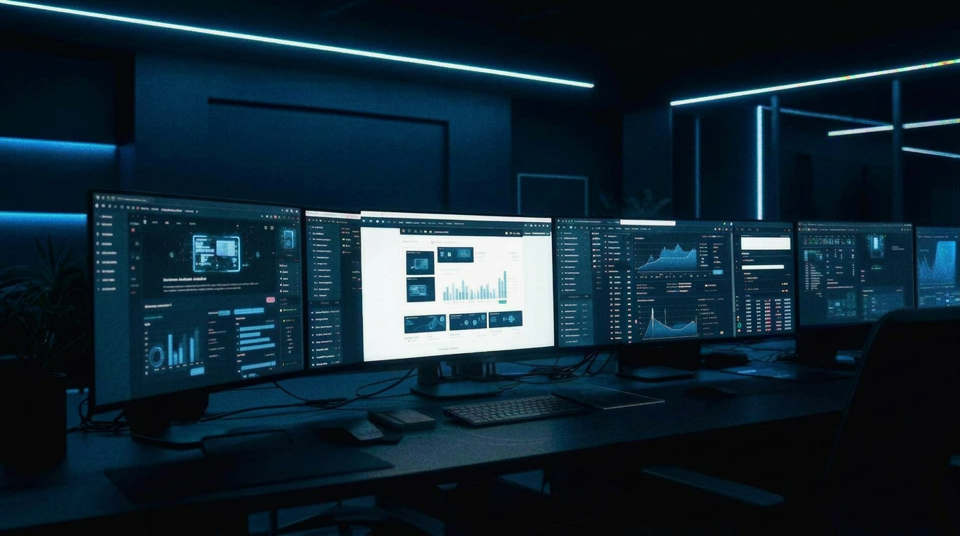 Modern digital marketing workspace